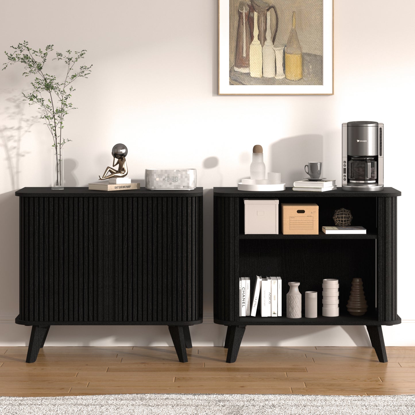 Galano Fluted Door Sideboard Cabinet 27.6" W x 15.6" D x 27.8" H