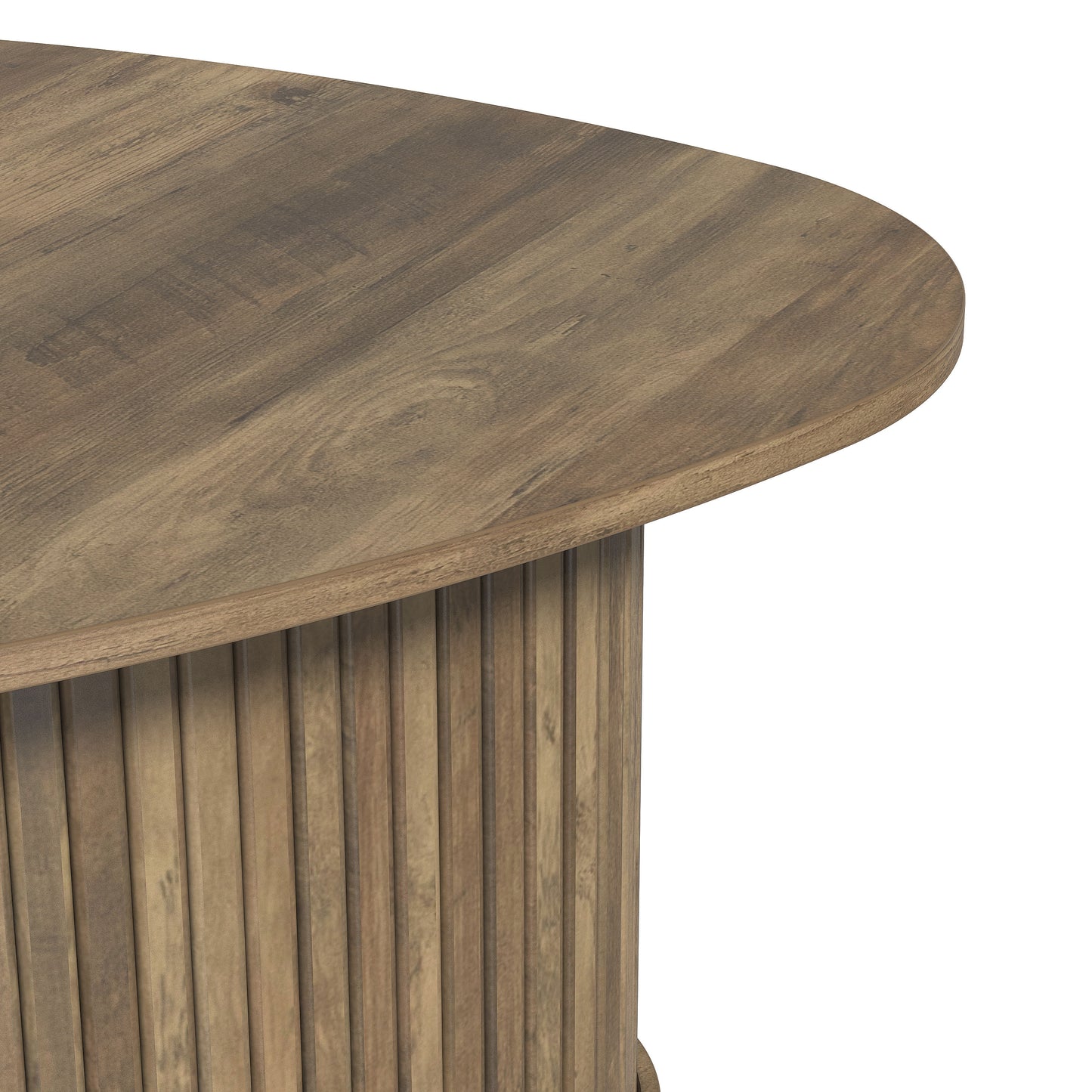 Galano Triangle Coffee Table with Fluted Pedestal Base 26.7" W × 27.6" D × 14.9" H