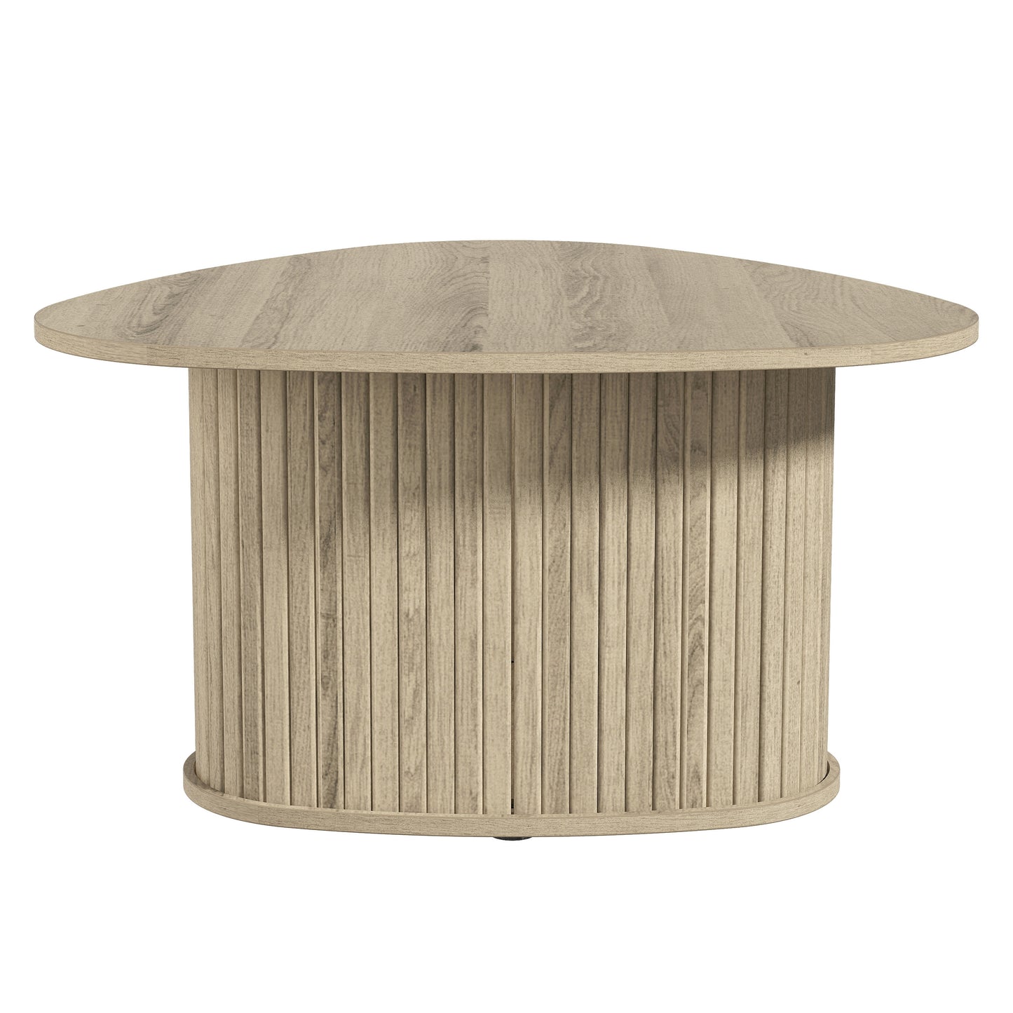 Galano Triangle Coffee Table with Fluted Pedestal Base 26.7" W × 27.6" D × 14.9" H