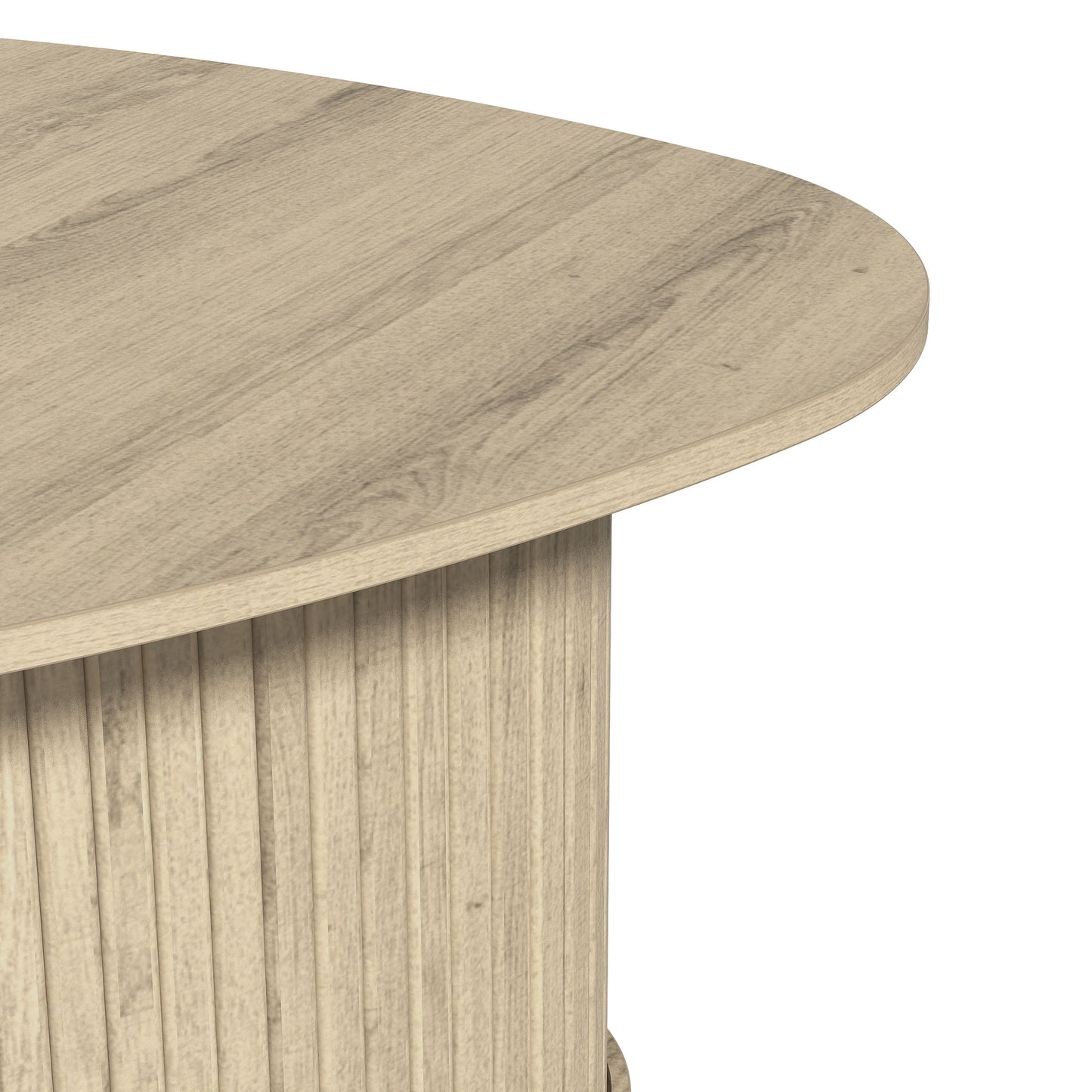 Galano Triangle Coffee Table with Fluted Pedestal Base 26.7" W × 27.6" D × 14.9" H
