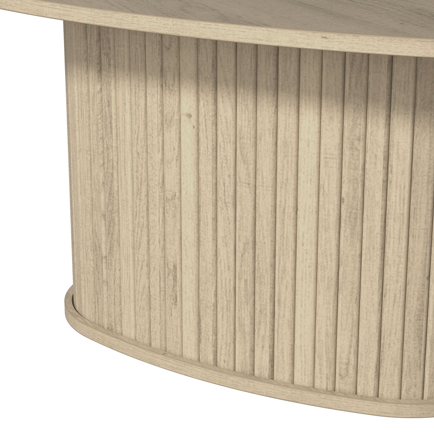 Galano Triangle Coffee Table with Fluted Pedestal Base 26.7" W × 27.6" D × 14.9" H