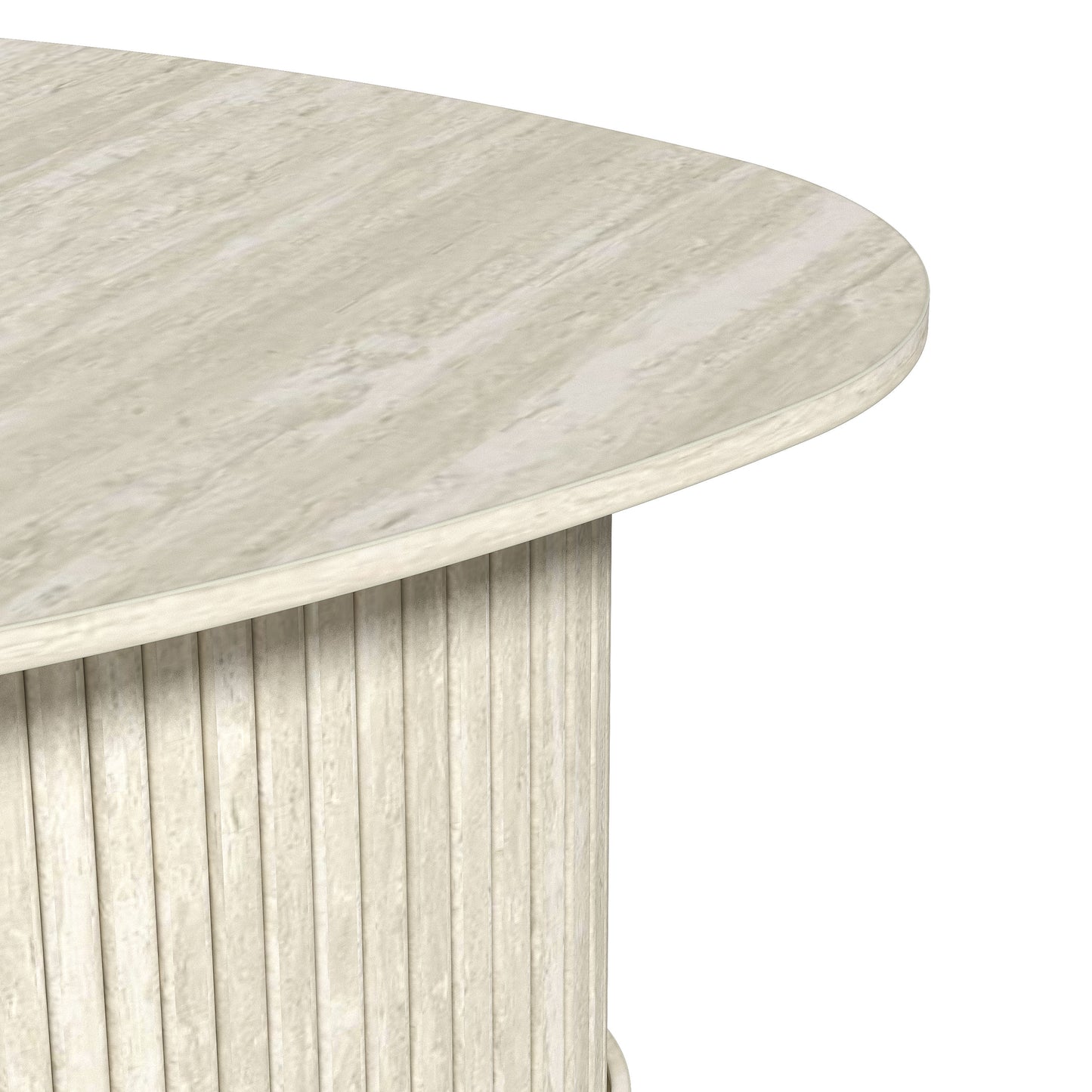 Galano Triangle Coffee Table with Fluted Pedestal Base 26.7" W × 27.6" D × 14.9" H