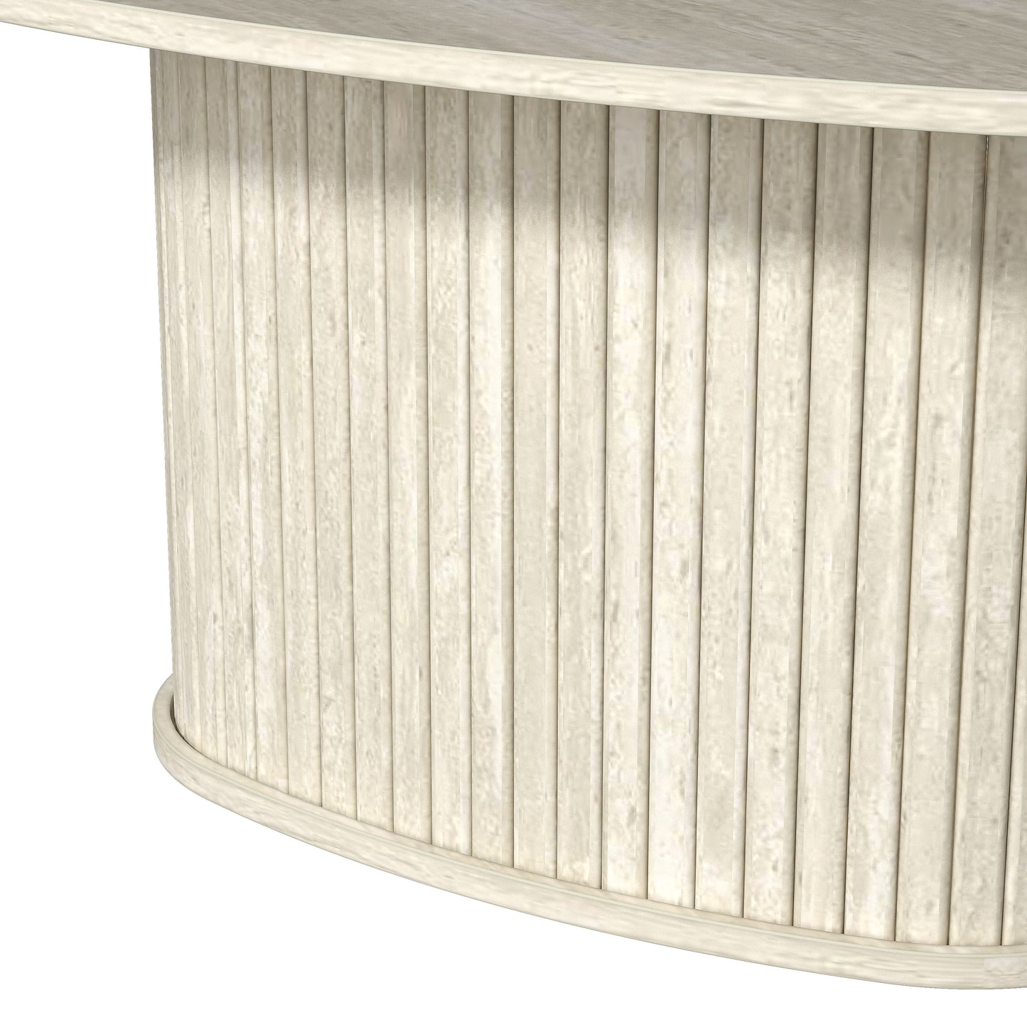 Galano Triangle Coffee Table with Fluted Pedestal Base 26.7" W × 27.6" D × 14.9" H