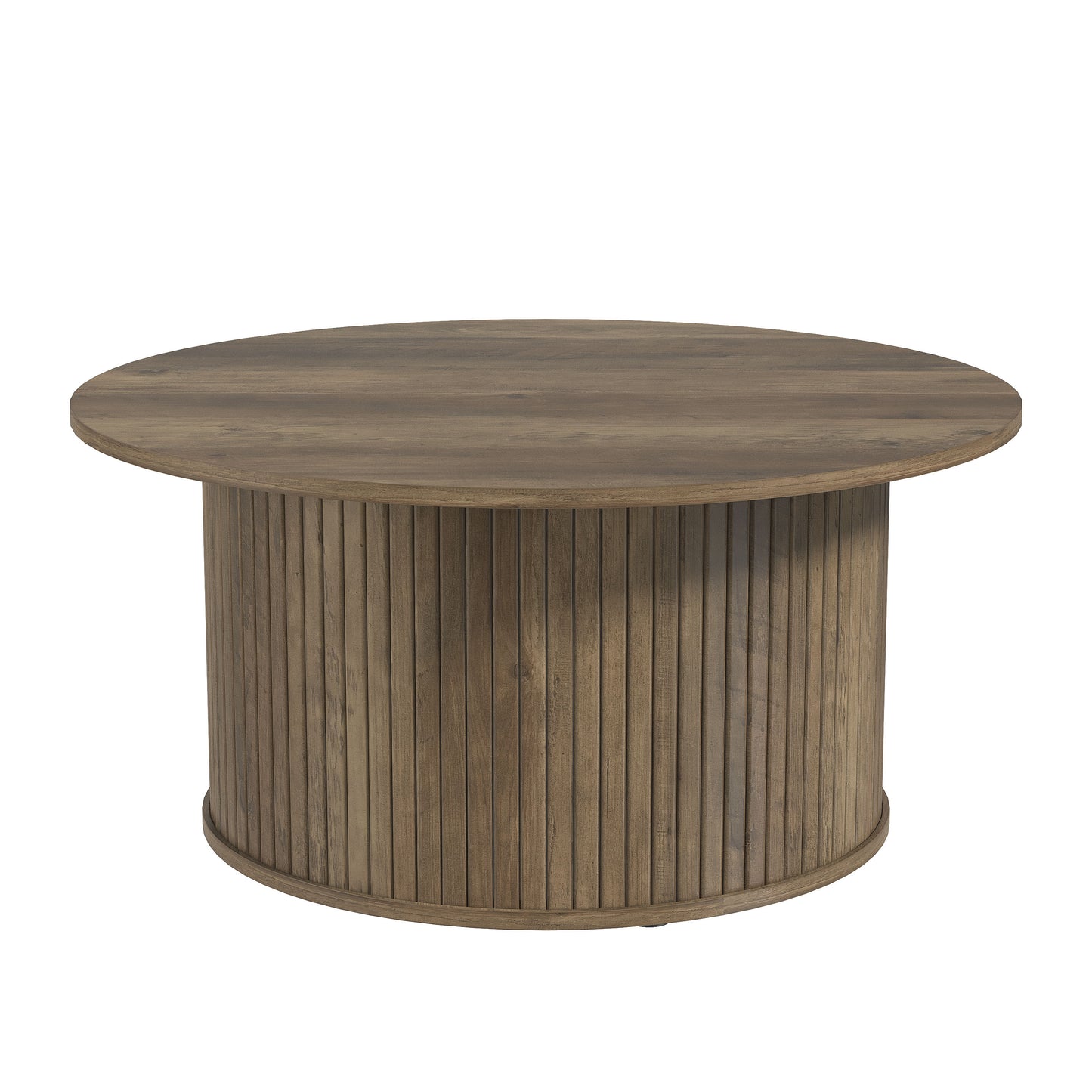 Galano Fluted Round Coffee Table 31.1" W × 31.1" D × 14.9" H