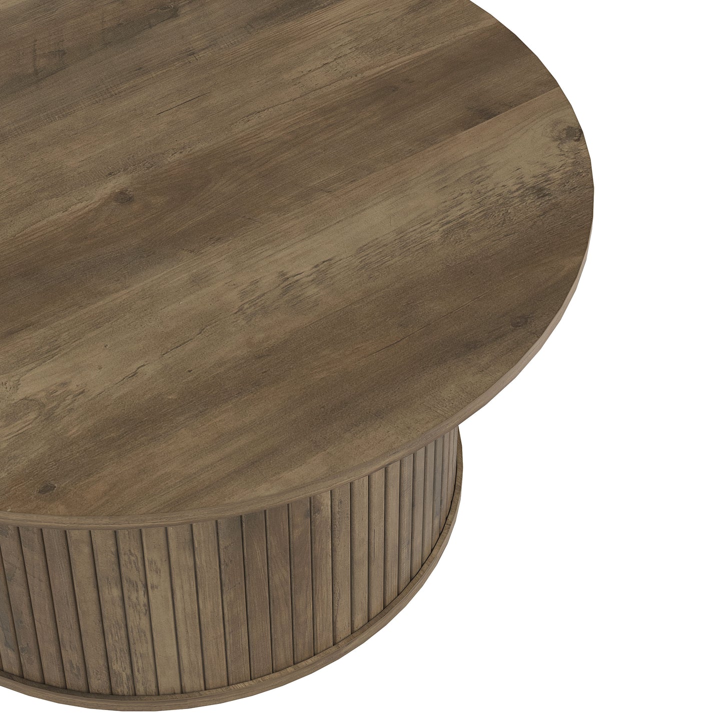 Galano Fluted Round Coffee Table 31.1" W × 31.1" D × 14.9" H