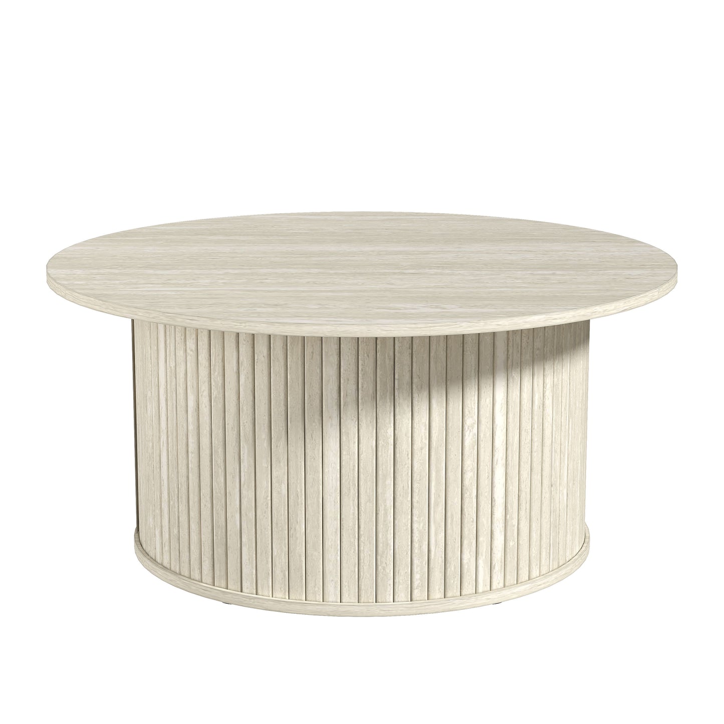 Galano Fluted Round Coffee Table 31.1" W × 31.1" D × 14.9" H