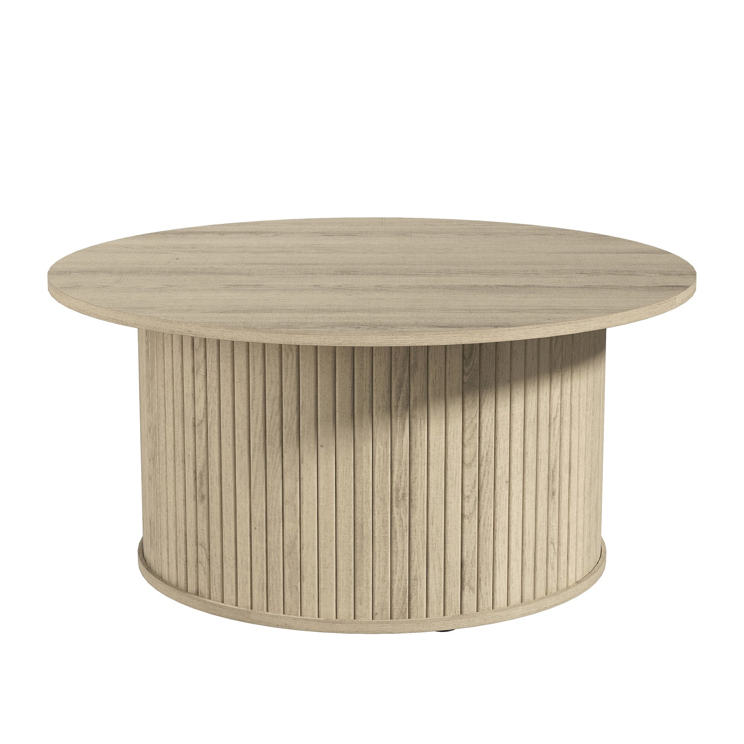 Galano Fluted Round Coffee Table 31.1" W × 31.1" D × 14.9" H