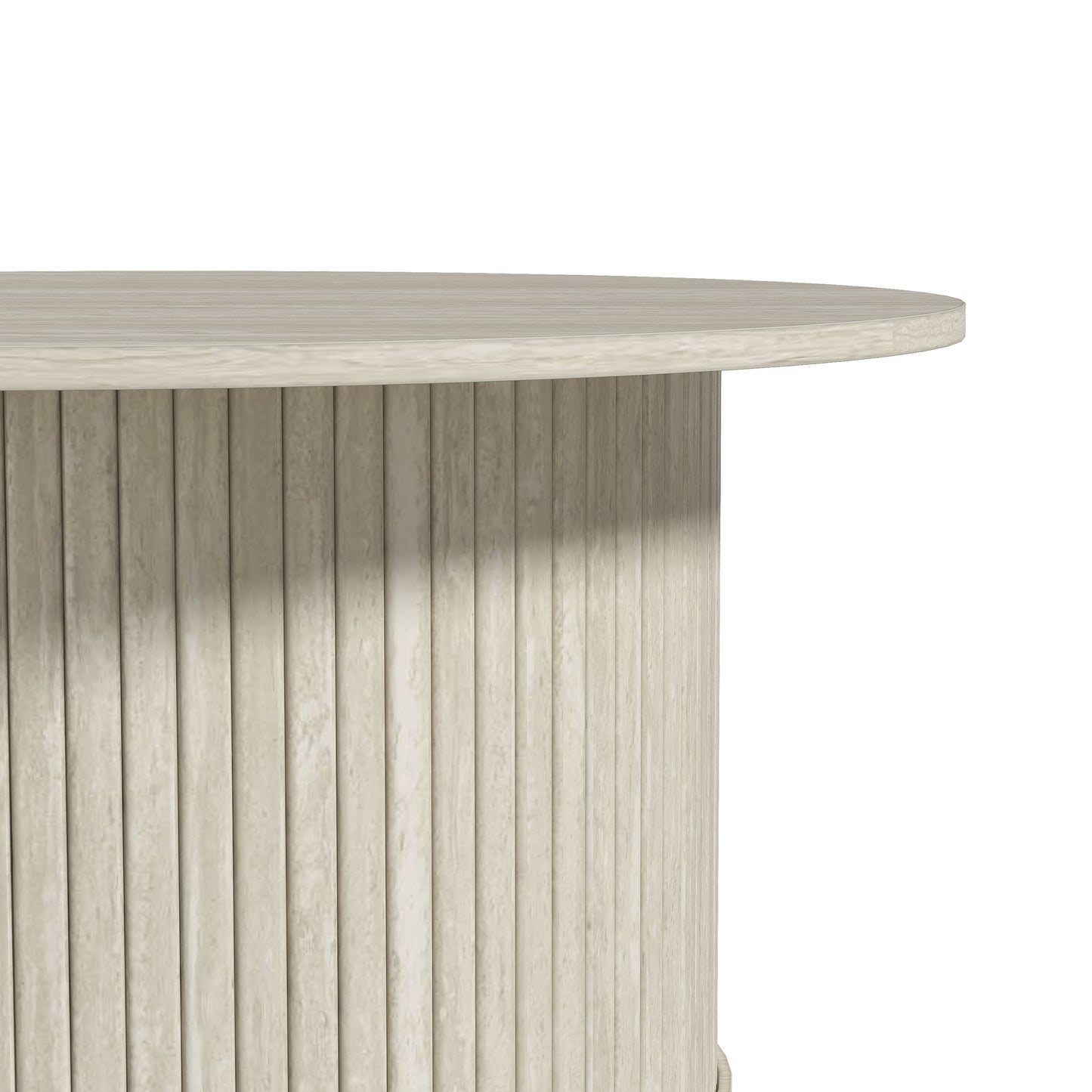 Galano Fluted Round Coffee Table 31.1" W × 31.1" D × 14.9" H