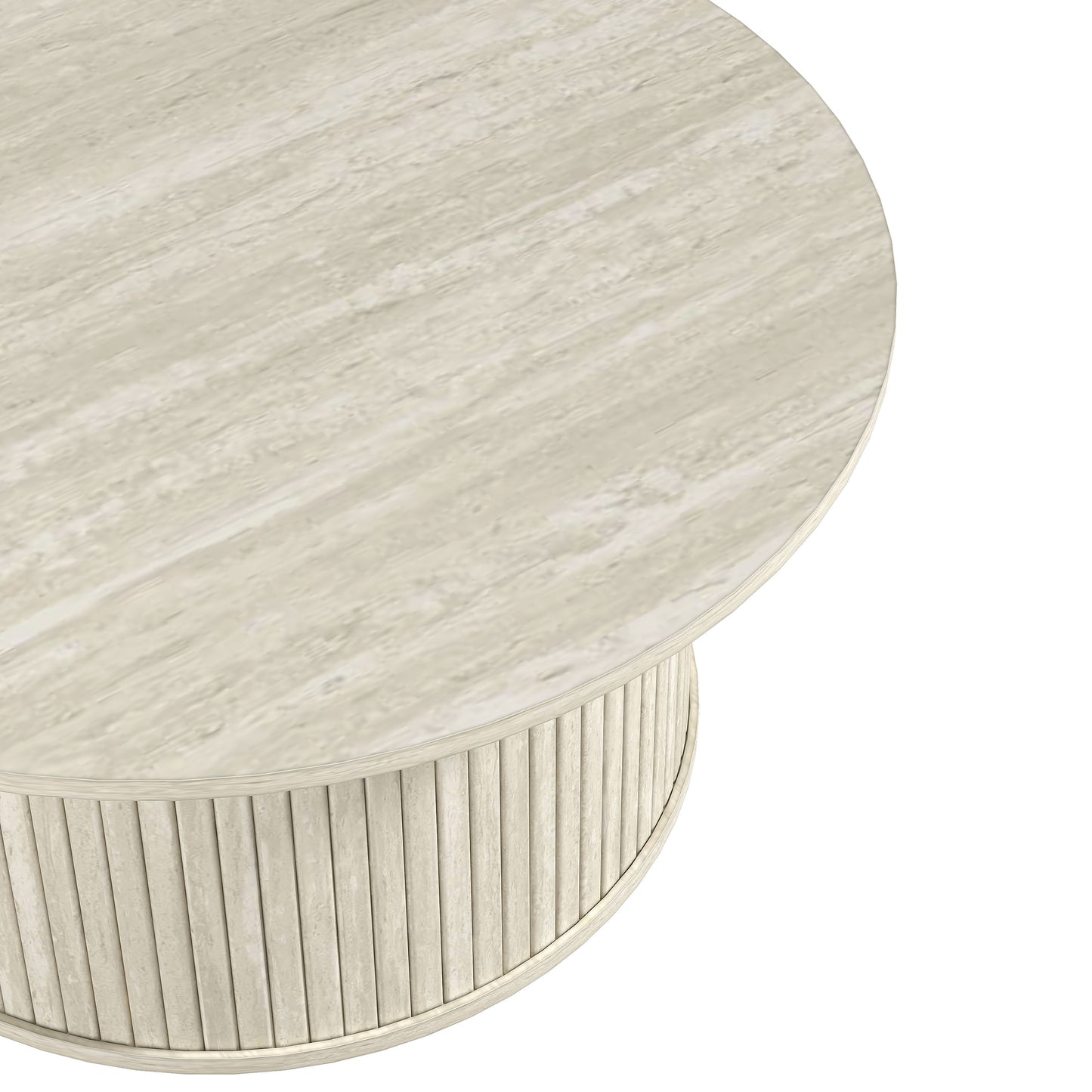 Galano Fluted Round Coffee Table 31.1" W × 31.1" D × 14.9" H