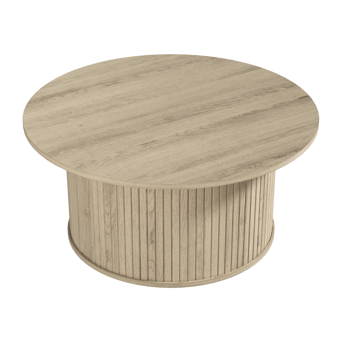 Galano Fluted Round Coffee Table 31.1" W × 31.1" D × 14.9" H
