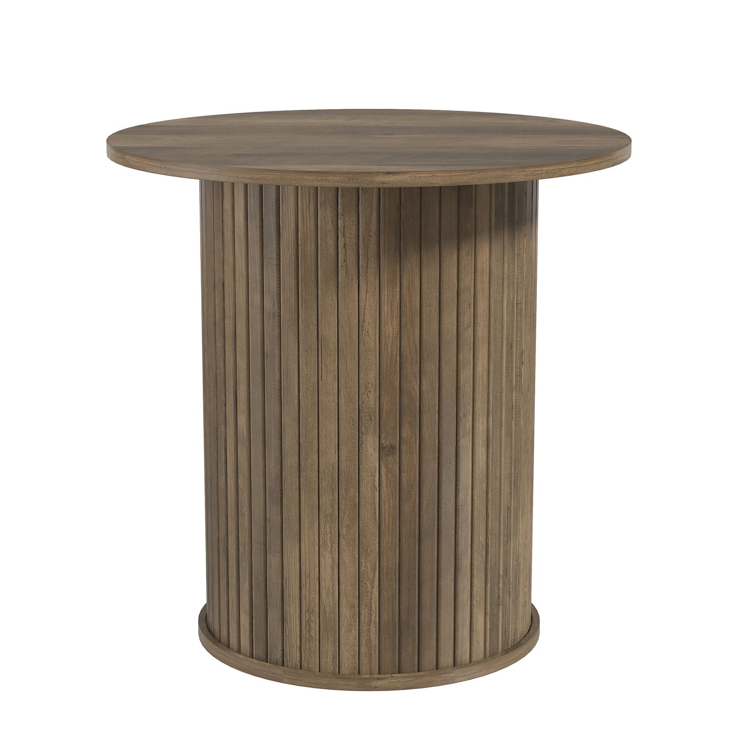 Galano Set of 2 Fluted Pedestal Round End Tables 21.7" W × 21.7" D × 21.9" H