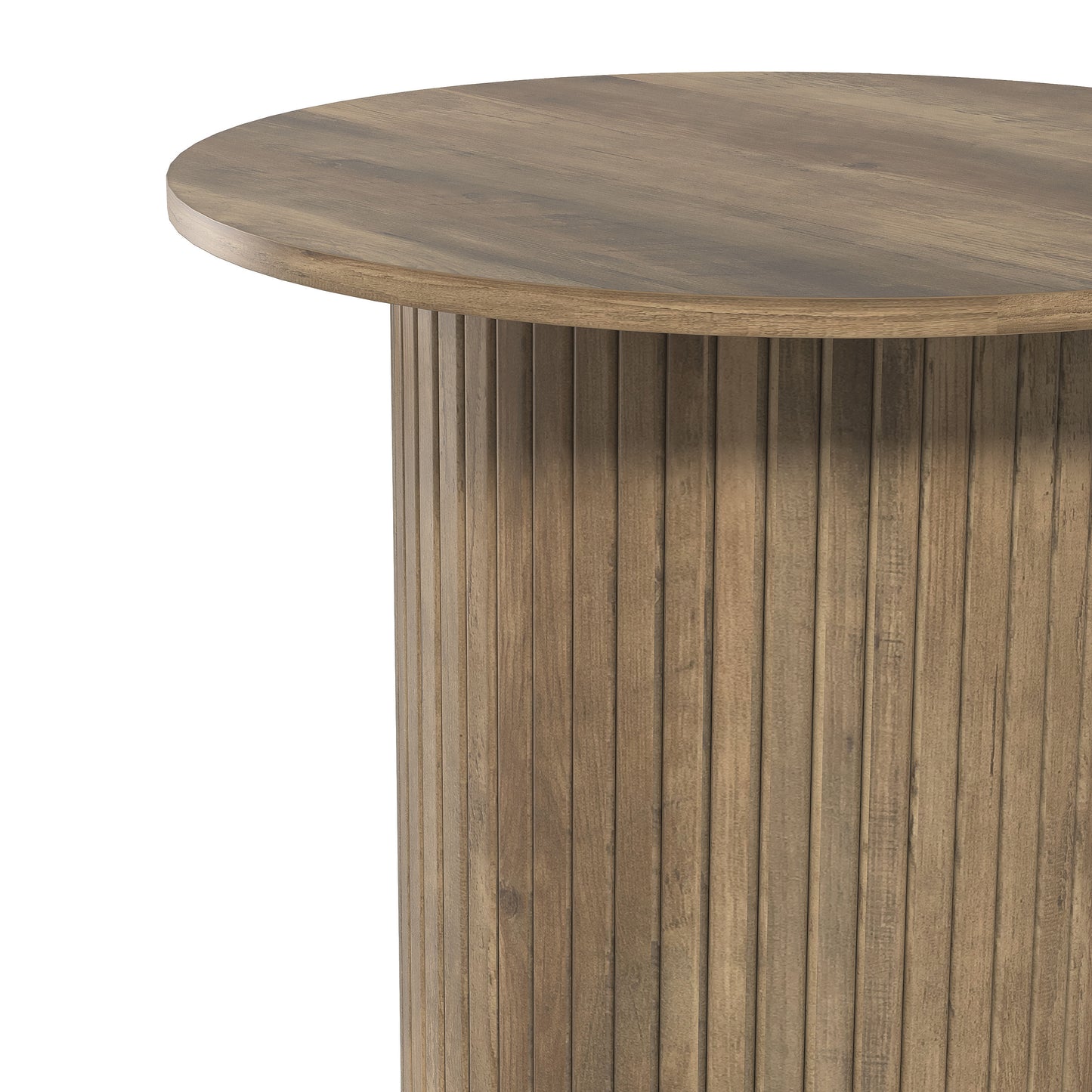 Galano Set of 2 Fluted Pedestal Round End Tables 21.7" W × 21.7" D × 21.9" H
