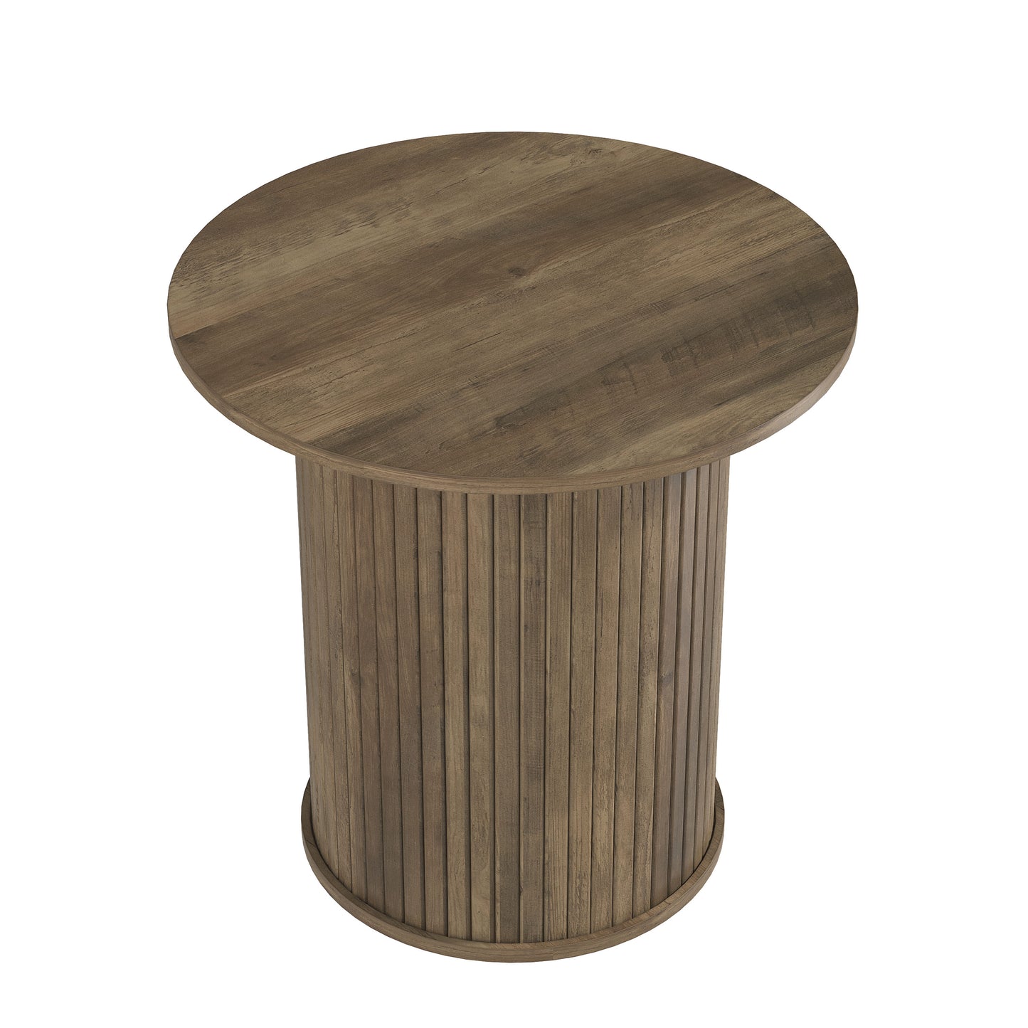 Galano Set of 2 Fluted Pedestal Round End Tables 21.7" W × 21.7" D × 21.9" H