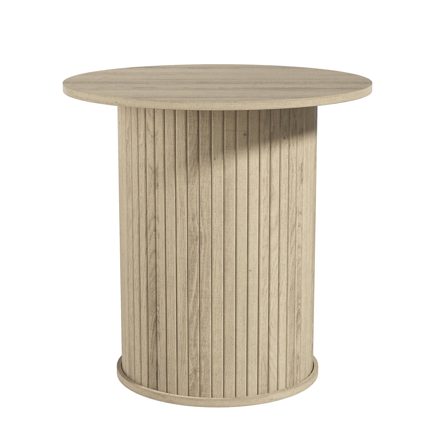 Galano Set of 2 Fluted Pedestal Round End Tables 21.7" W × 21.7" D × 21.9" H
