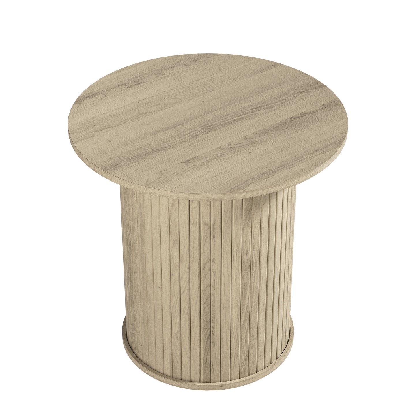 Galano Set of 2 Fluted Pedestal Round End Tables 21.7" W × 21.7" D × 21.9" H