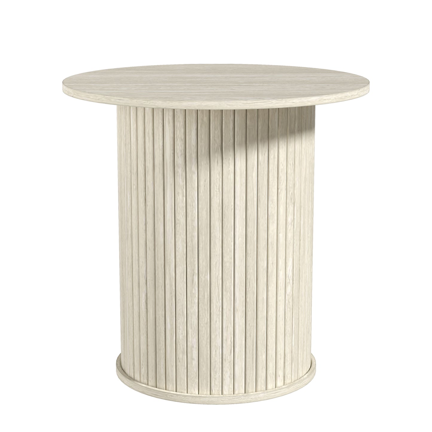 Galano Set of 2 Fluted Pedestal Round End Tables 21.7" W × 21.7" D × 21.9" H