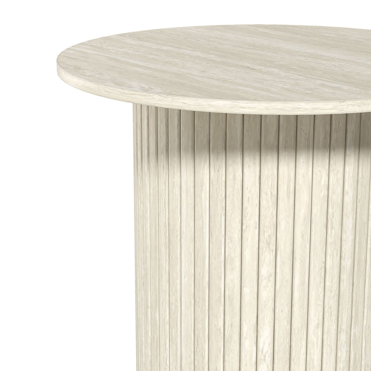 Galano Set of 2 Fluted Pedestal Round End Tables 21.7" W × 21.7" D × 21.9" H