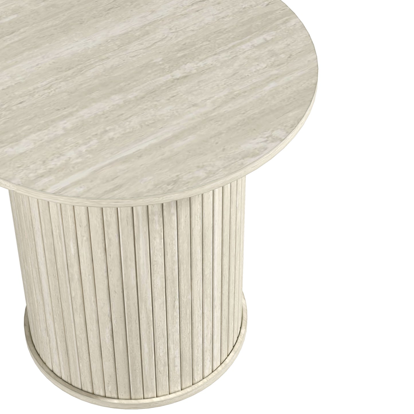 Galano Set of 2 Fluted Pedestal Round End Tables 21.7" W × 21.7" D × 21.9" H