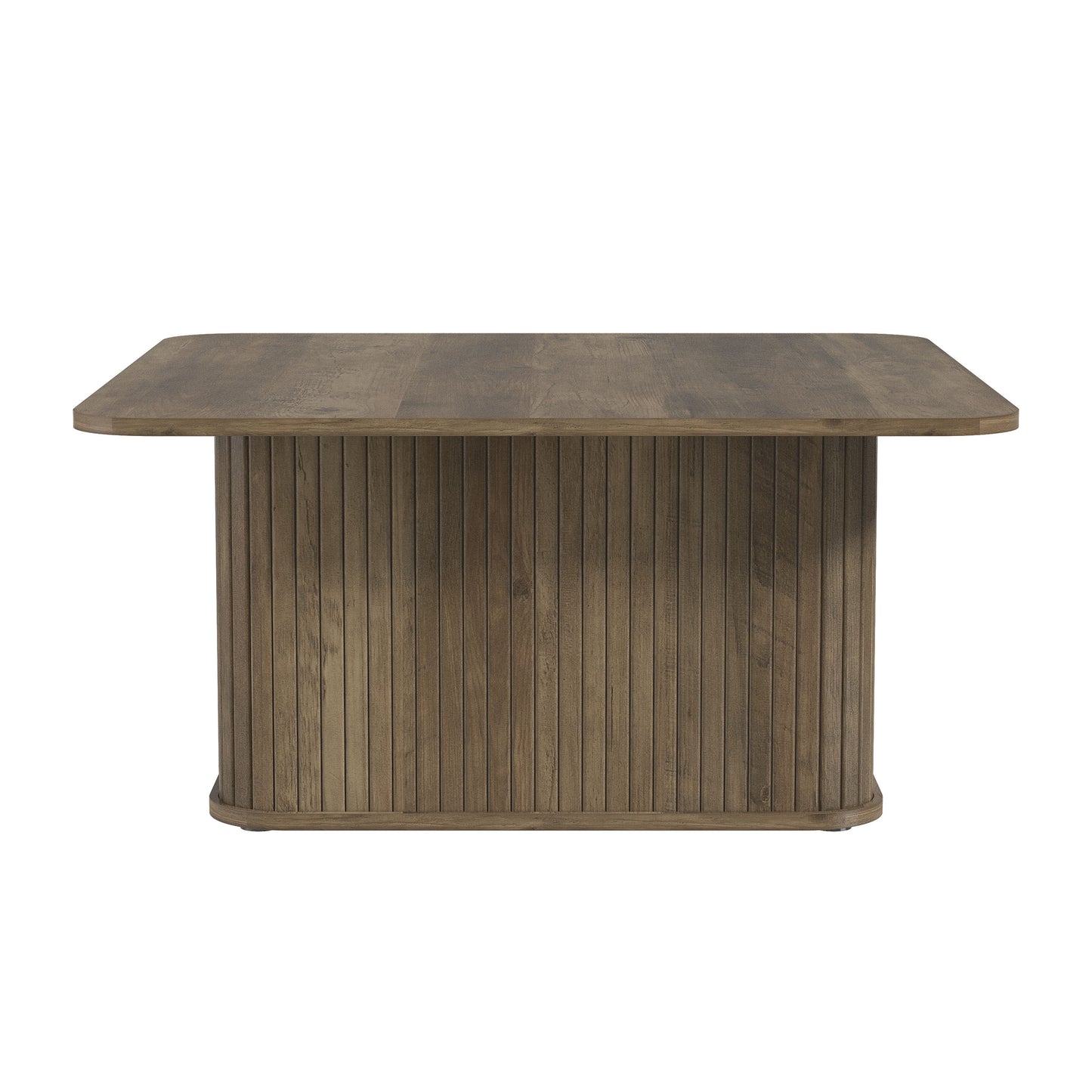 Galano Fluted Square Coffee Table in Wood Finish 31.3" W × 31.3" D × 14.9"