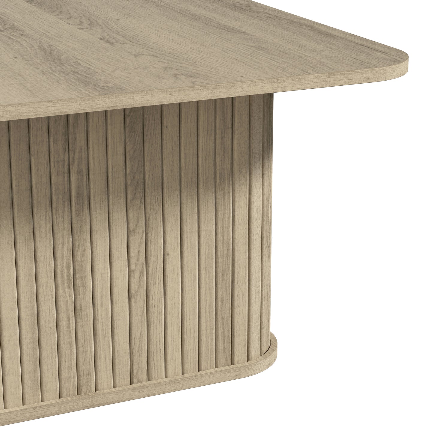 Galano Fluted Square Coffee Table in Wood Finish 31.3" W × 31.3" D × 14.9"