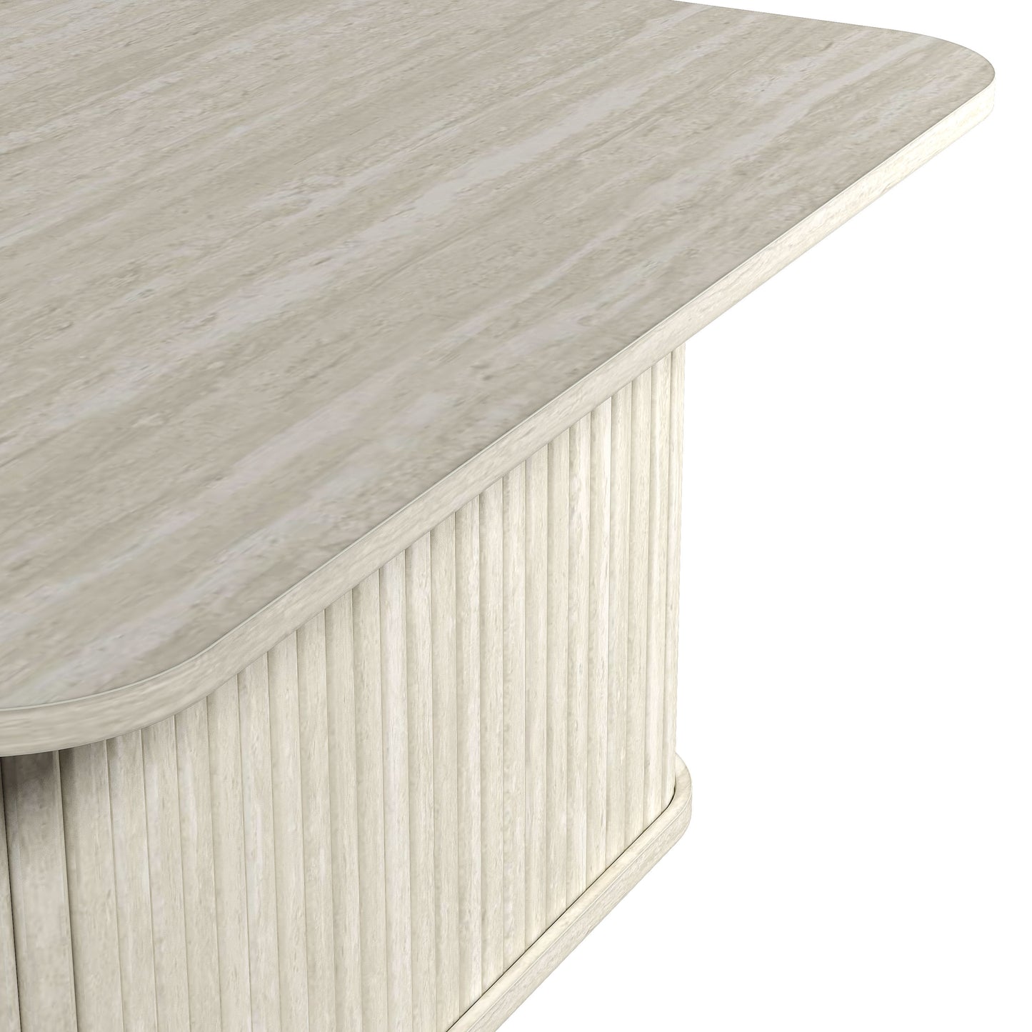 Galano Fluted Square Coffee Table in Wood Finish 31.3" W × 31.3" D × 14.9"