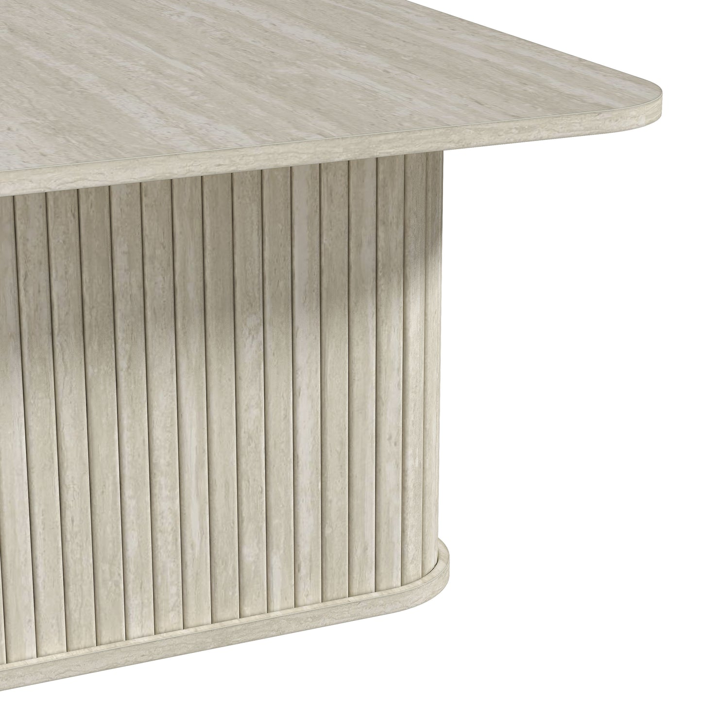 Galano Fluted Square Coffee Table in Wood Finish 31.3" W × 31.3" D × 14.9"