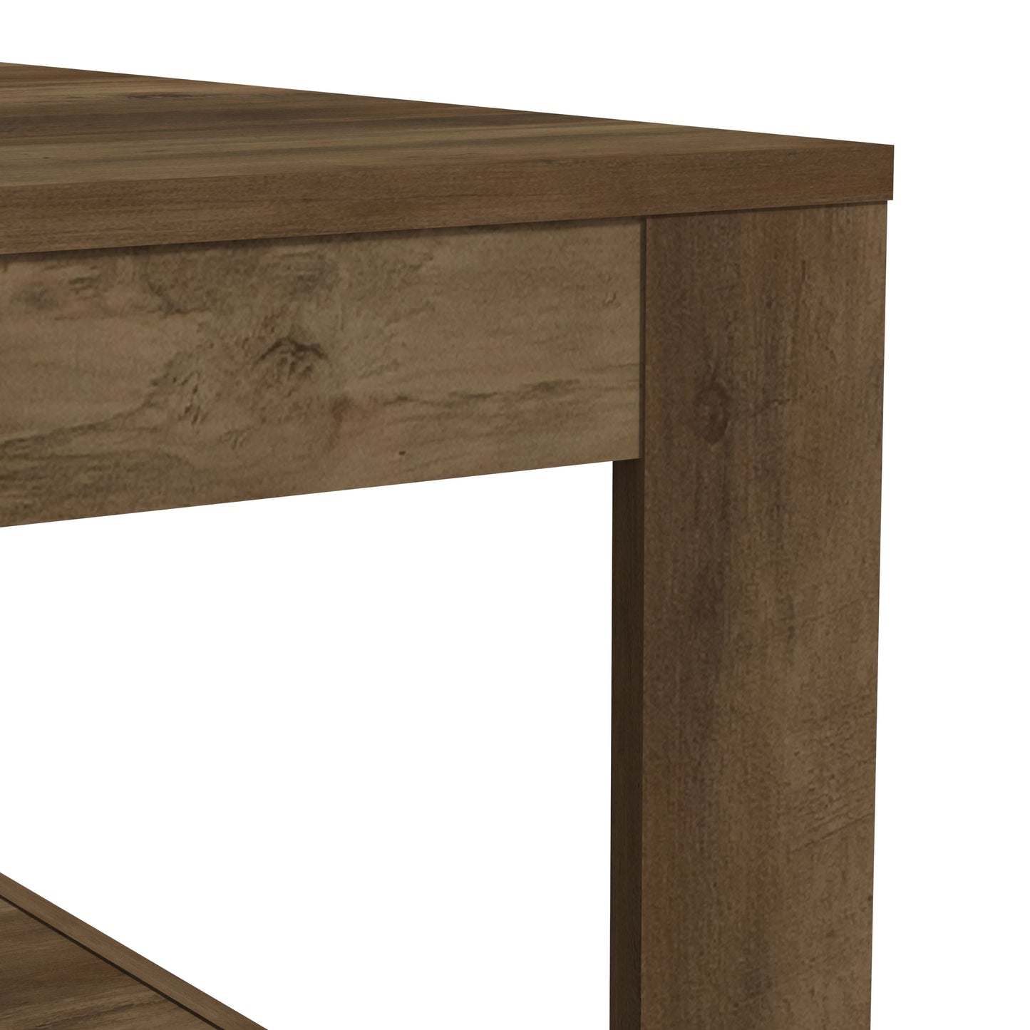 GALANO Square Coffee Table with Open Shelf, 31.5", Knotty Oak, 1-Piece