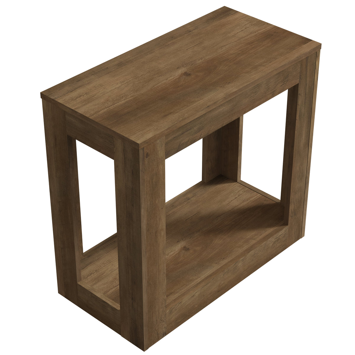 GALANO Rectangular End Table with Lower Storage Shelf, 23.6", 1-Piece