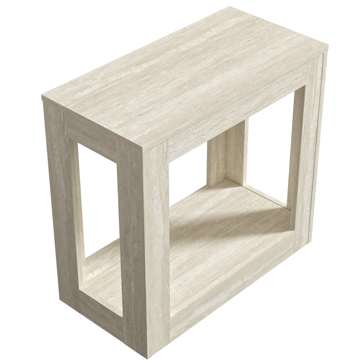 GALANO Rectangular End Table with Lower Storage Shelf, 23.6", 1-Piece