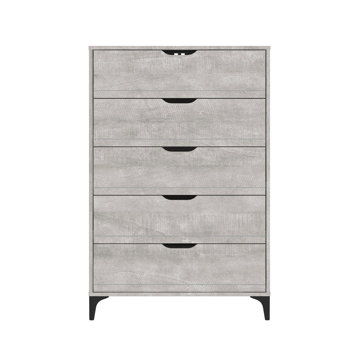 GALANO 5-Drawer Chest with Interlock Safety in Gray 30.7" W × 15.6" D × 46.4" H