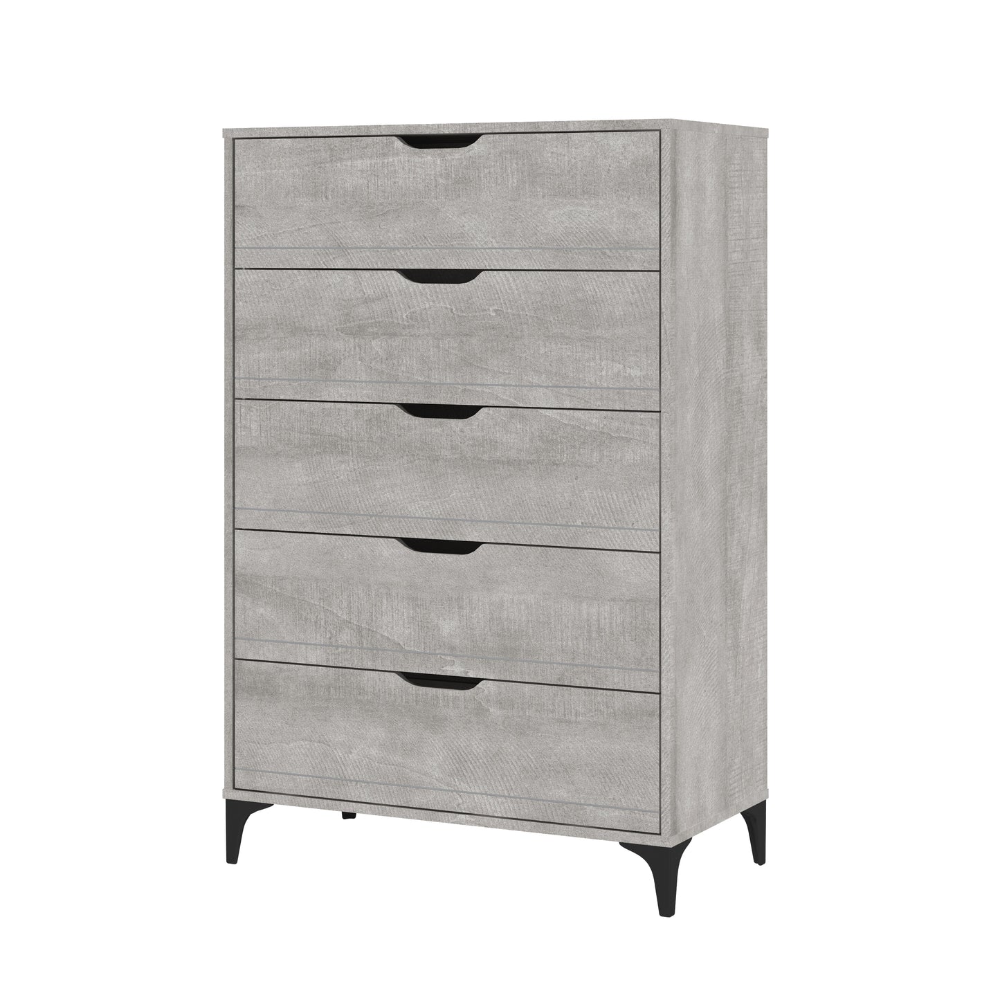 GALANO 5-Drawer Chest with Interlock Safety in Gray 30.7" W × 15.6" D × 46.4" H