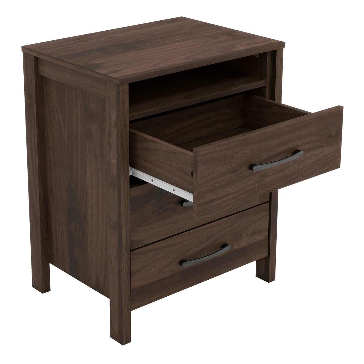 GALANO 3-Drawer Nightstand with Open Shelf, 26.1" H