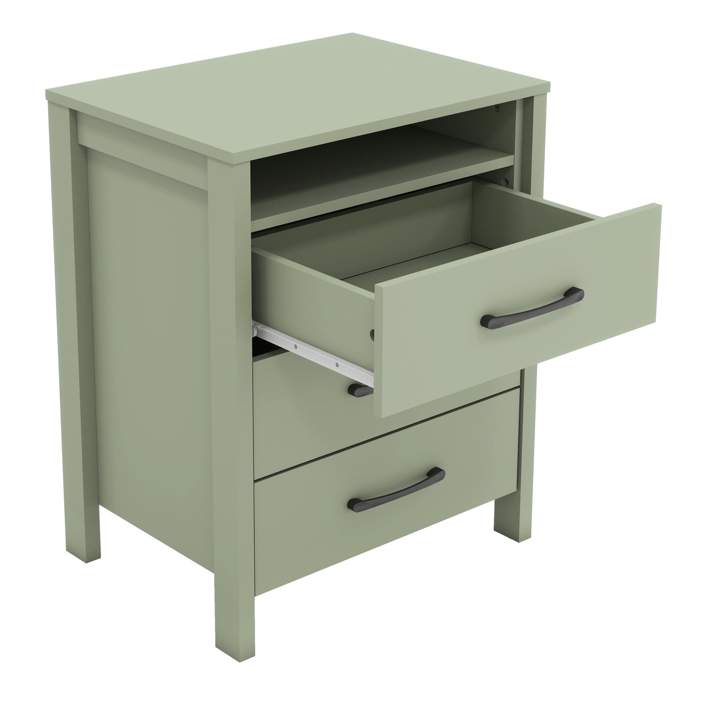 GALANO 3-Drawer Nightstand with Open Shelf, 26.1" H
