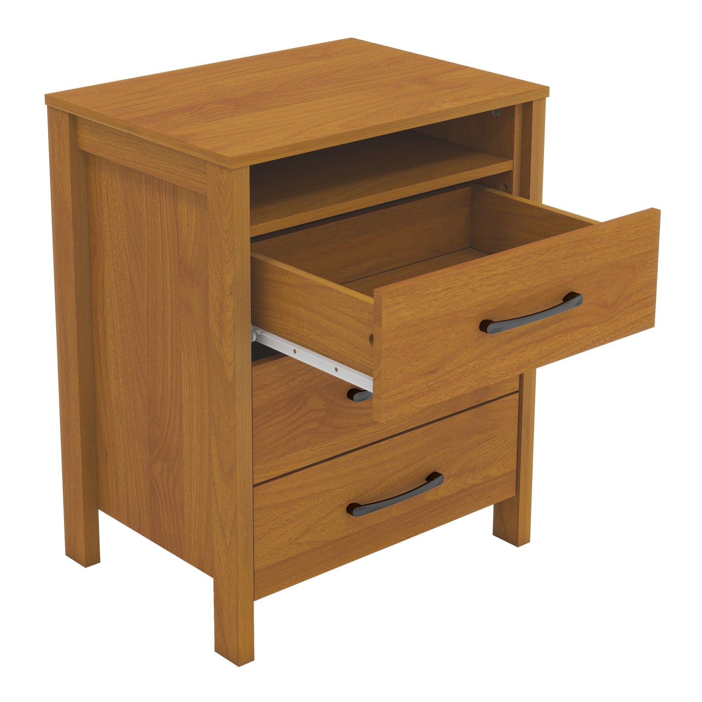 GALANO 3-Drawer Nightstand with Open Shelf, 26.1" H