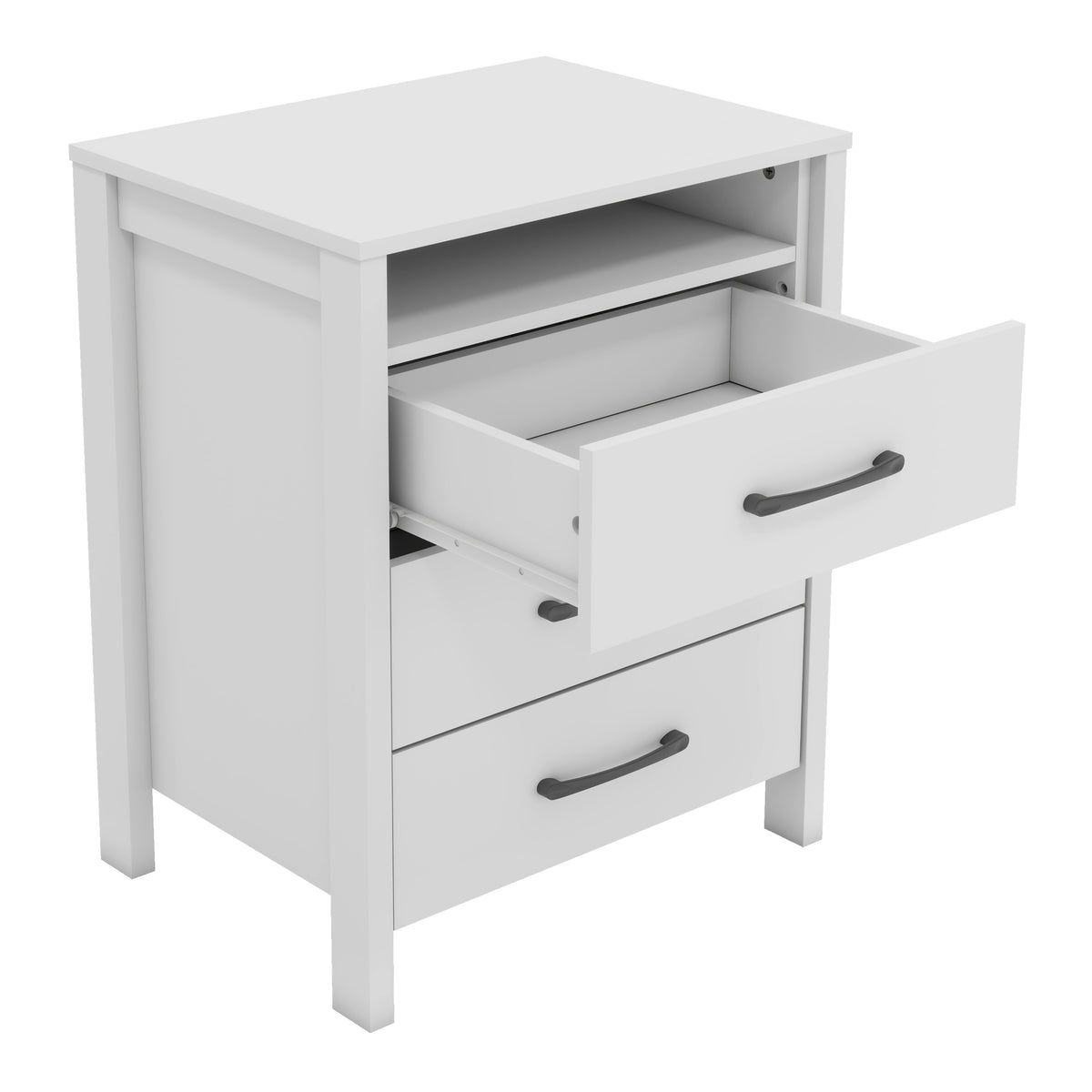 GALANO 3-Drawer Nightstand with Open Shelf, 26.1" H