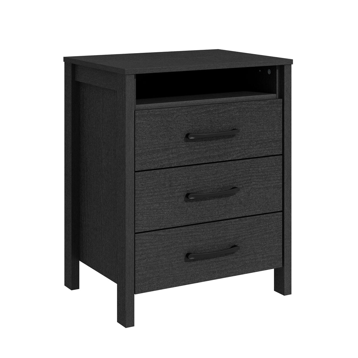 GALANO 3-Drawer Nightstand with Open Shelf, 26.1" H