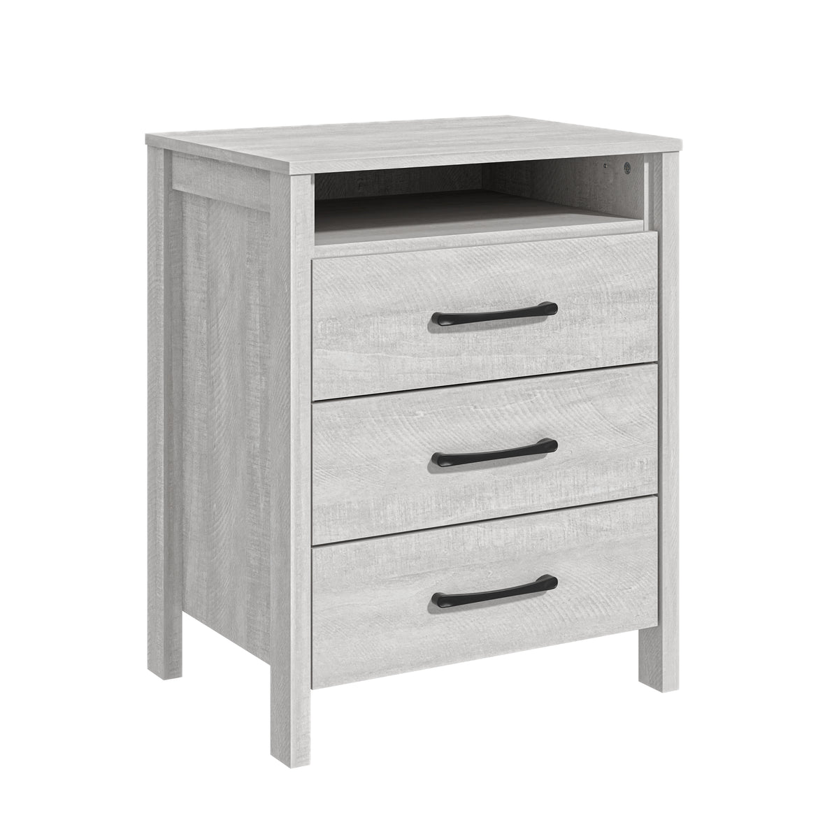 GALANO 3-Drawer Nightstand with Open Shelf, 26.1" H