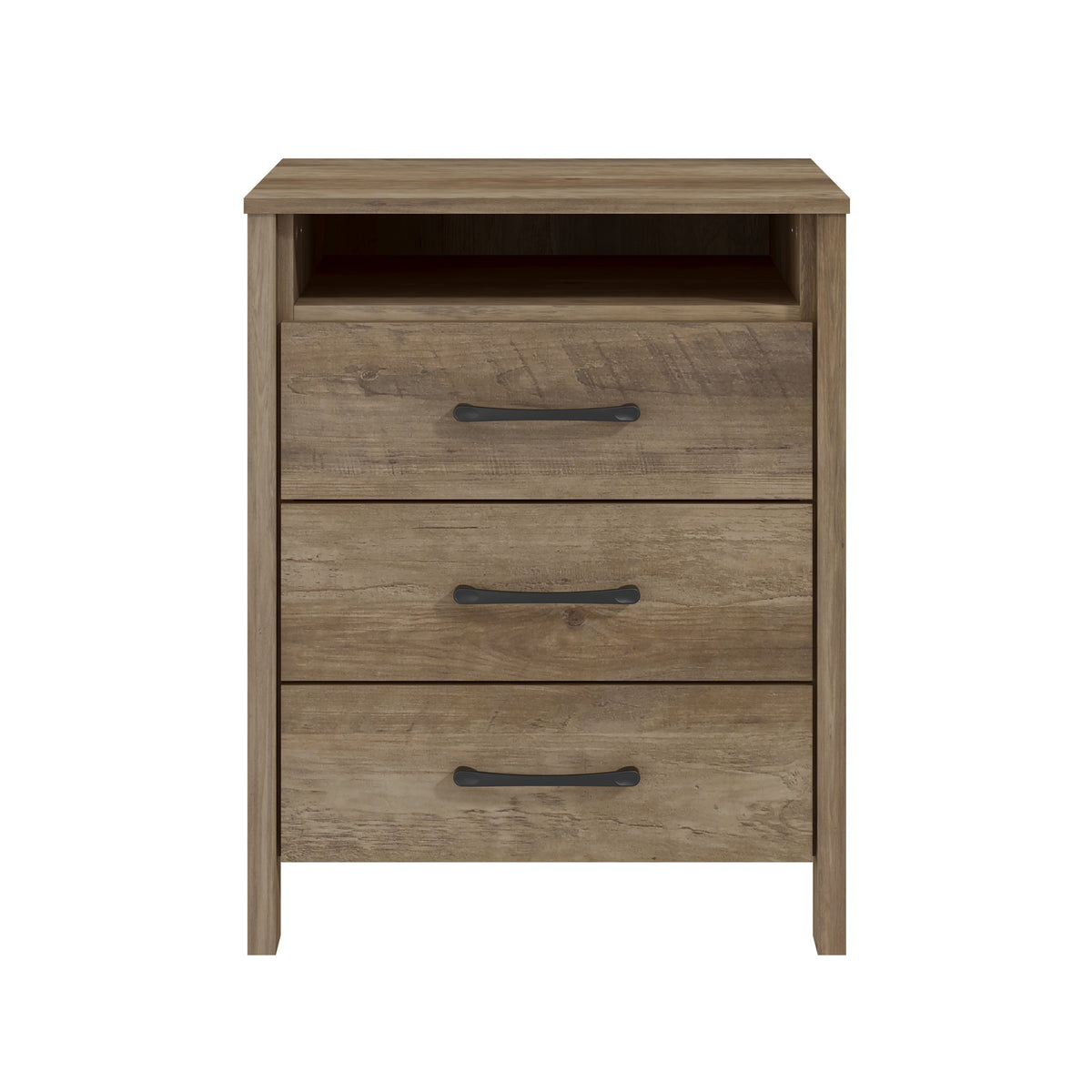 GALANO 3-Drawer Nightstand with Open Shelf, 26.1" H