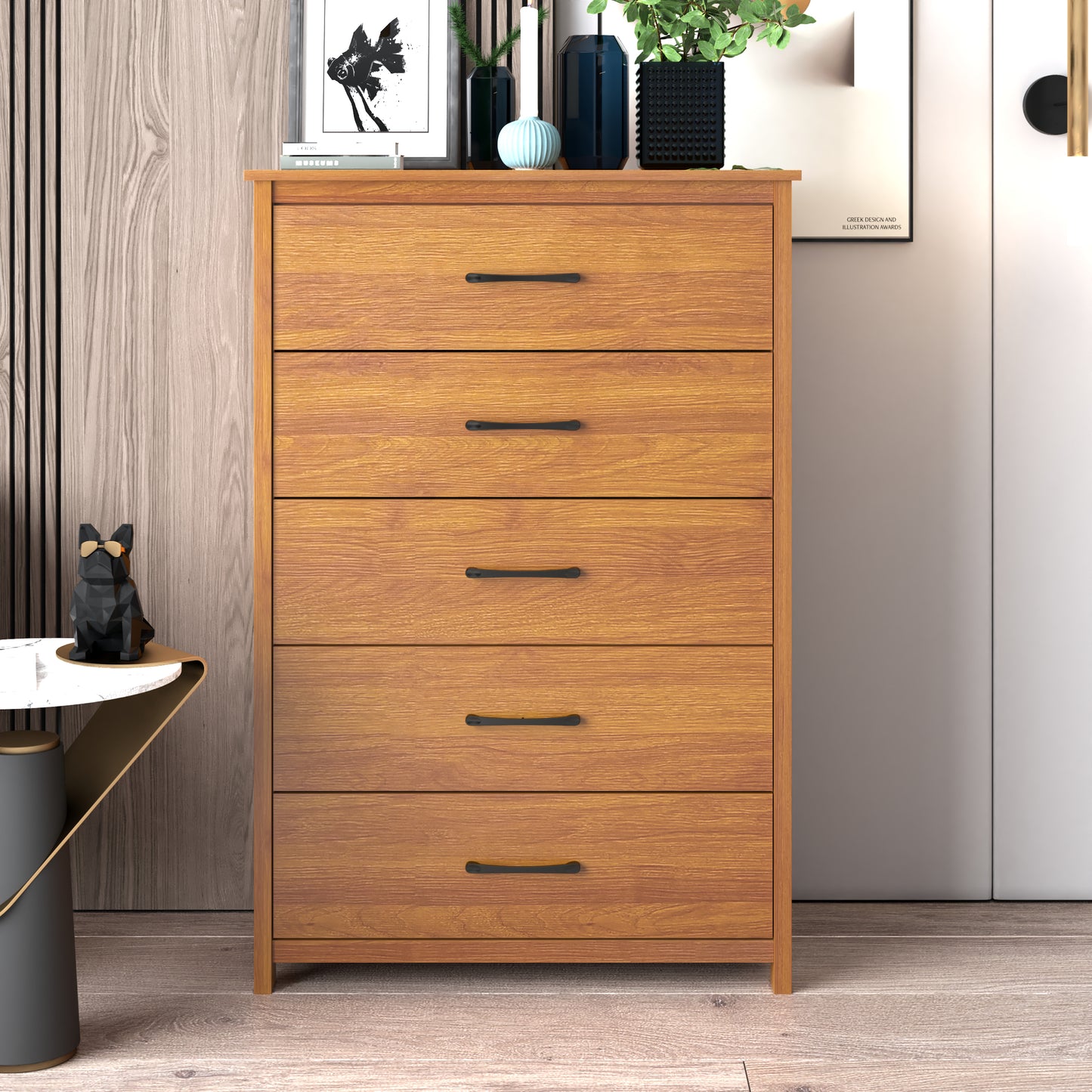 Galano 5-Drawer Dresser with Narrow Depth 31.3" W × 15.6" D × 47.7" H