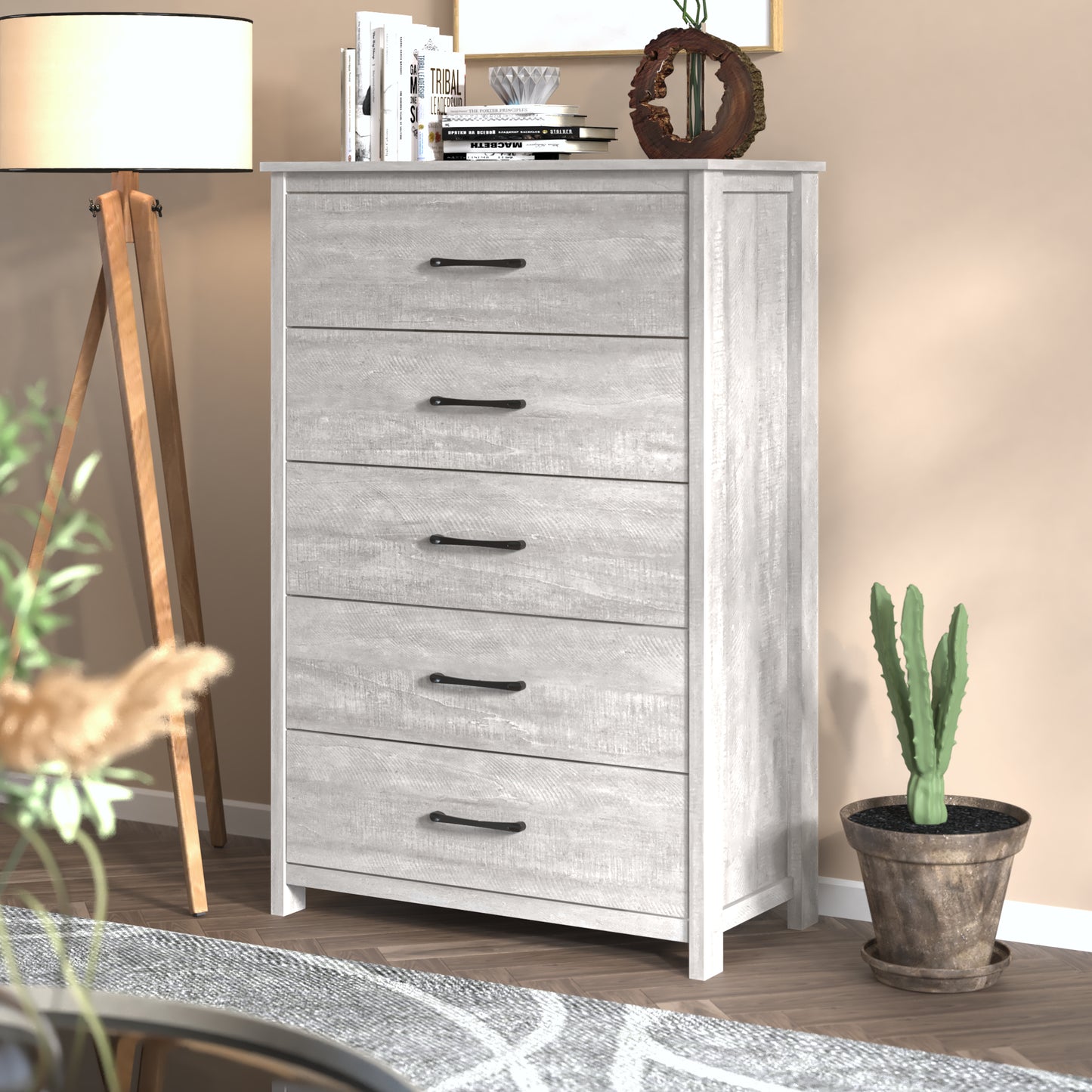 Galano 5-Drawer Dresser with Narrow Depth 31.3" W × 15.6" D × 47.7" H