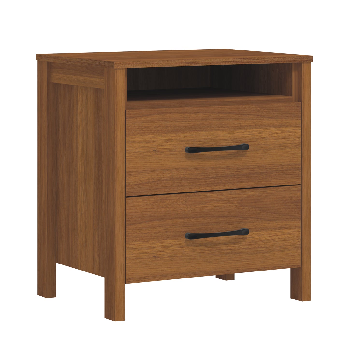 Galano Modern 2-Drawer Nightstand with Open Storage 20.9" W × 15.7" D × 22.7" H
