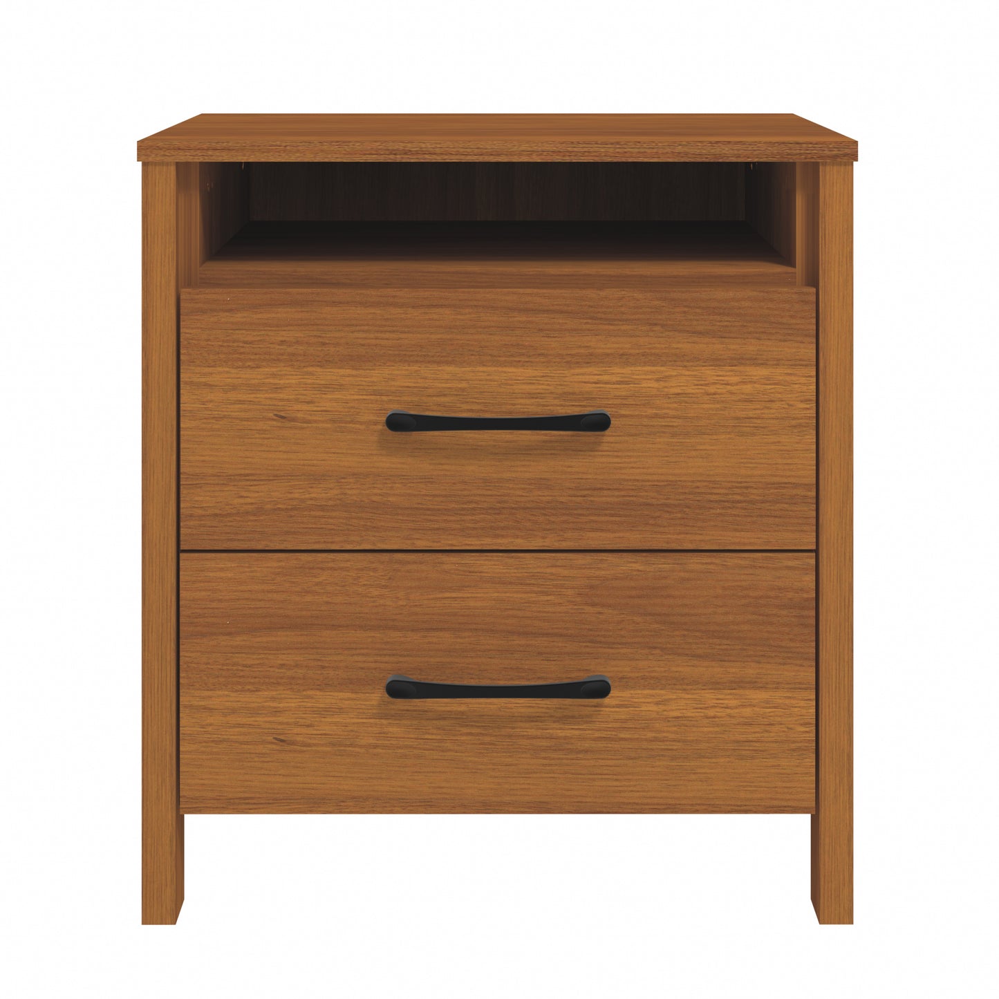 Galano Modern 2-Drawer Nightstand with Open Storage 20.9" W × 15.7" D × 22.7" H