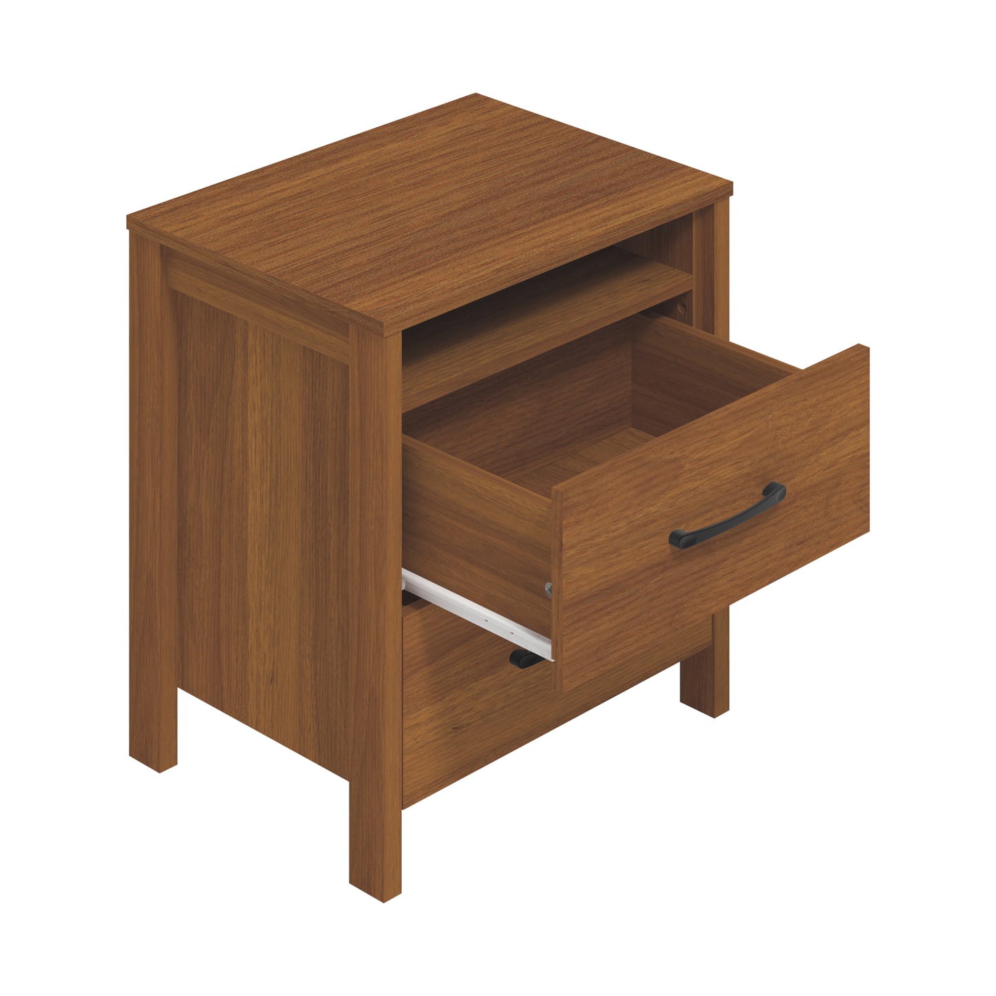 Galano Modern 2-Drawer Nightstand with Open Storage 20.9" W × 15.7" D × 22.7" H