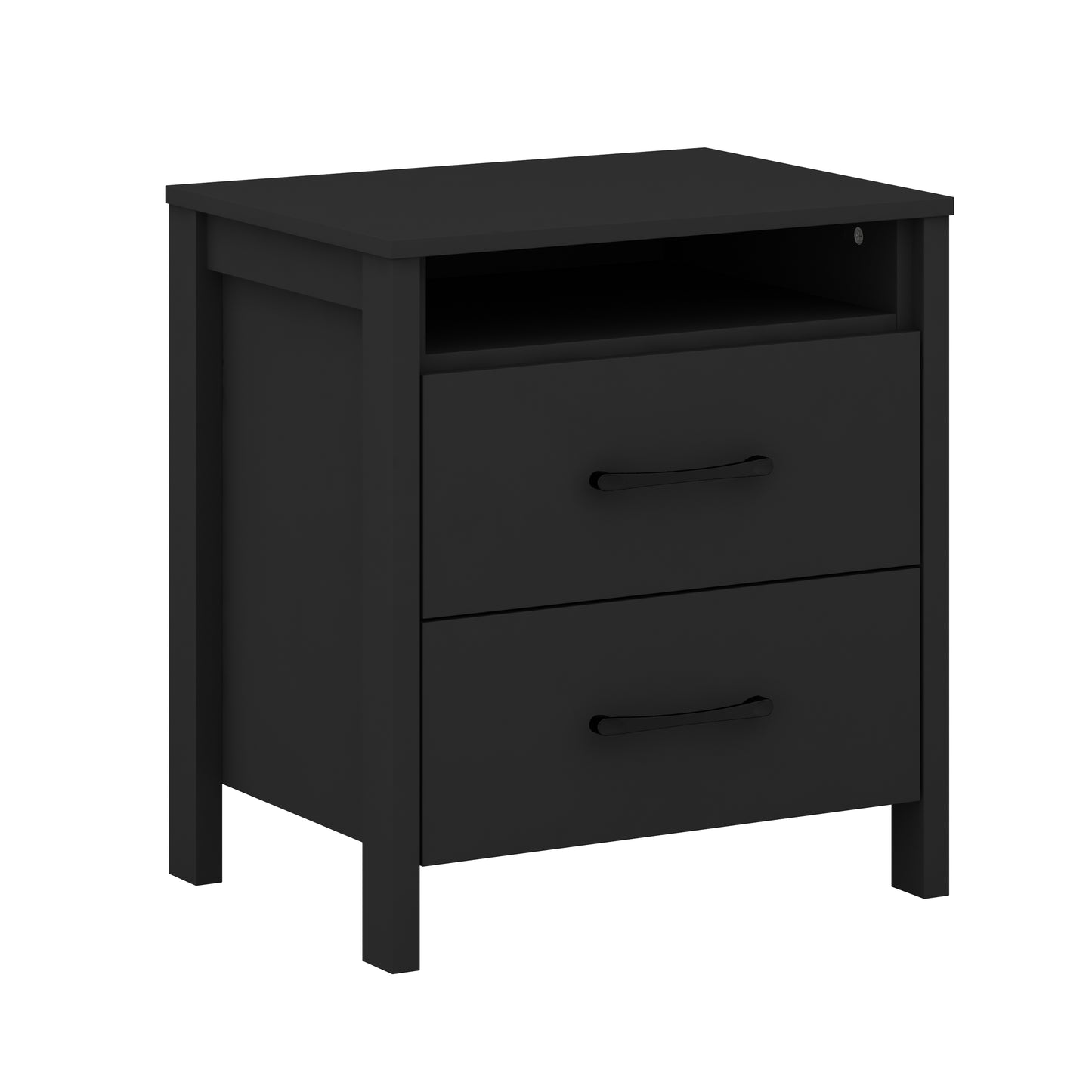 Galano Modern 2-Drawer Nightstand with Open Storage 20.9" W × 15.7" D × 22.7" H