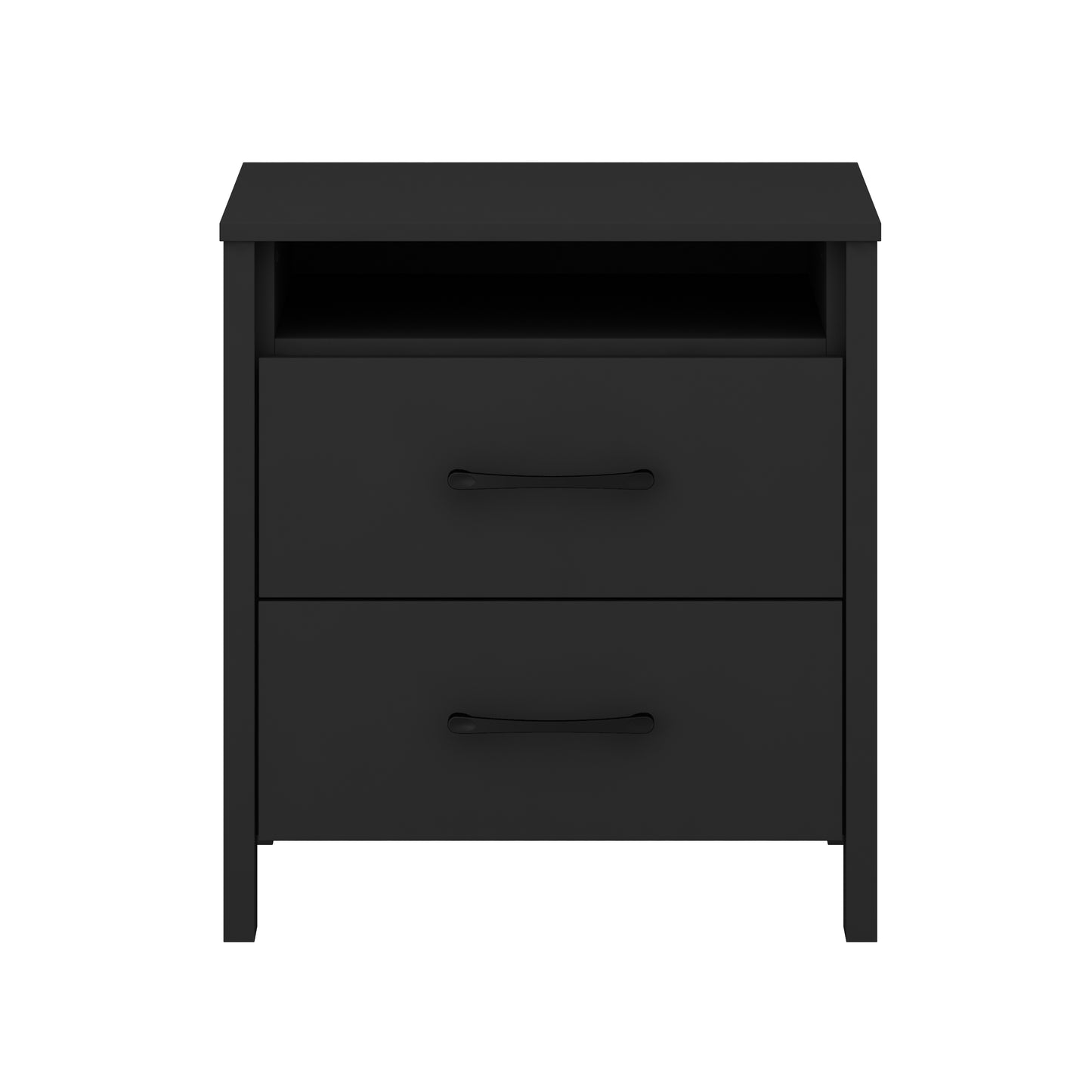 Galano Modern 2-Drawer Nightstand with Open Storage 20.9" W × 15.7" D × 22.7" H
