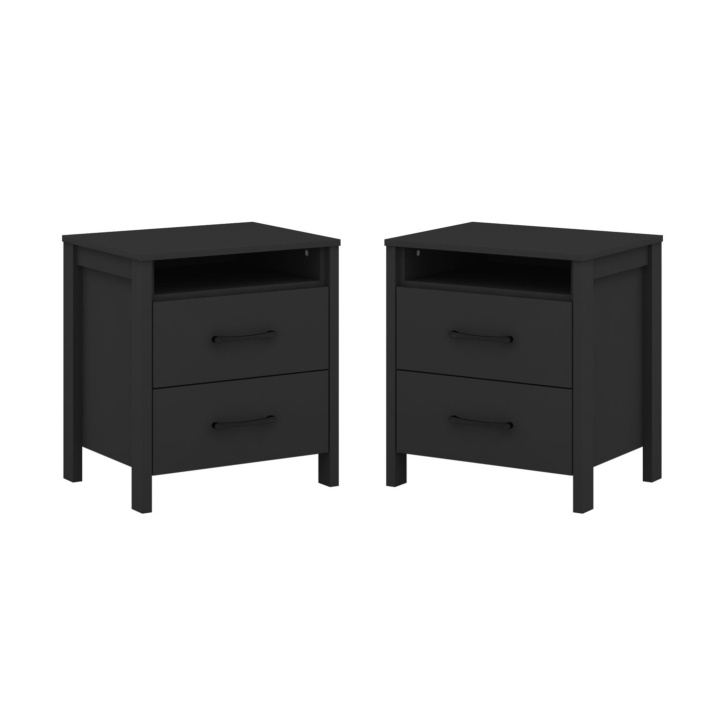 Galano Modern 2-Drawer Nightstand with Open Storage 20.9" W × 15.7" D × 22.7" H