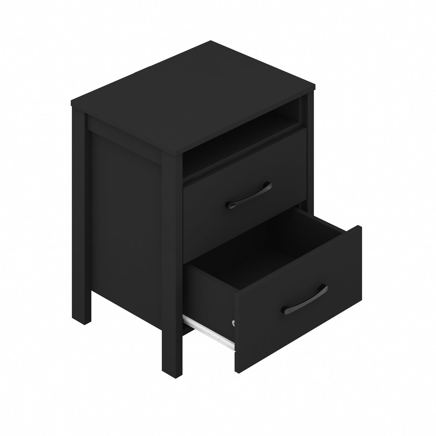 Galano Modern 2-Drawer Nightstand with Open Storage 20.9" W × 15.7" D × 22.7" H