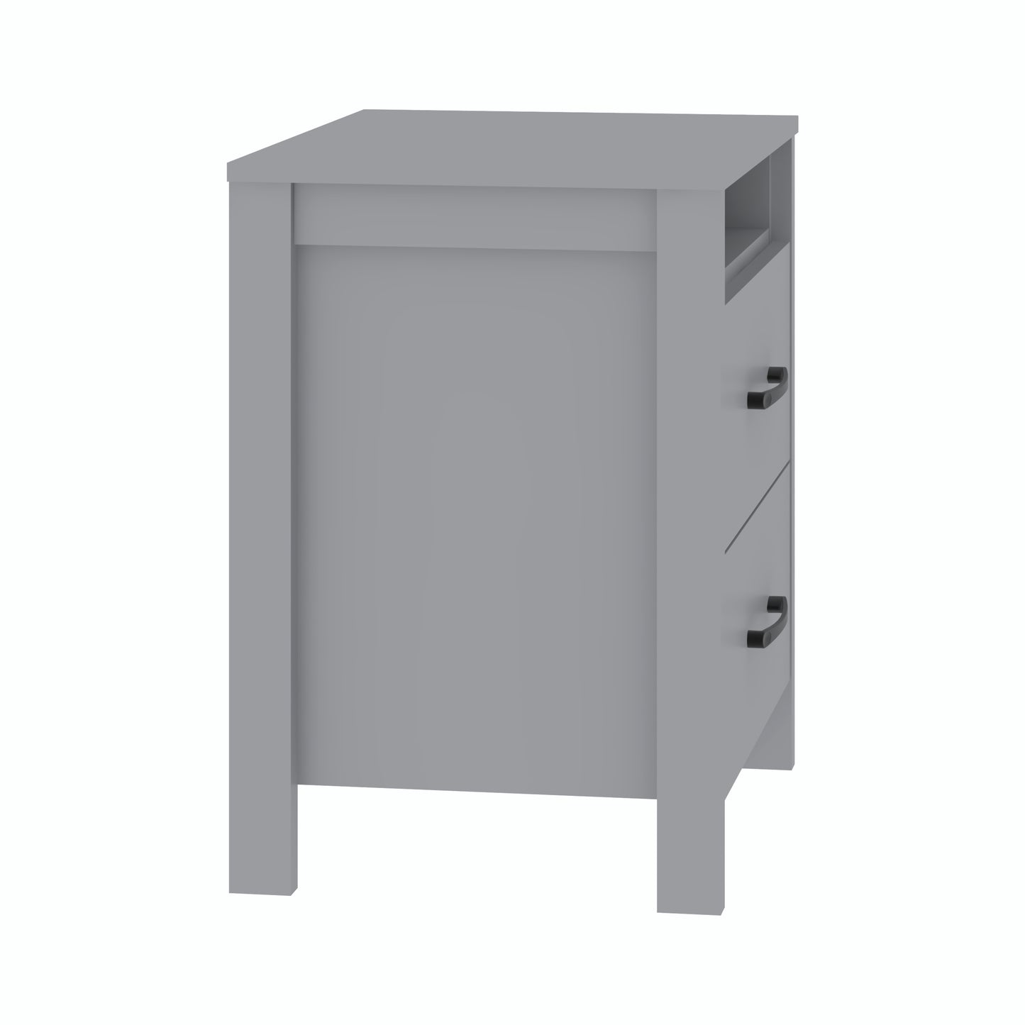 Galano Modern 2-Drawer Nightstand with Open Storage 20.9" W × 15.7" D × 22.7" H