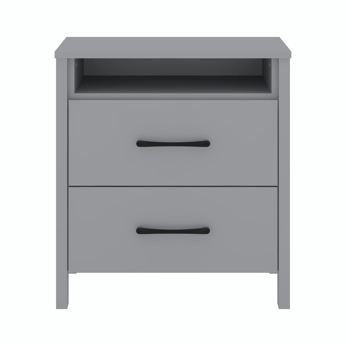 Galano Modern 2-Drawer Nightstand with Open Storage 20.9" W × 15.7" D × 22.7" H