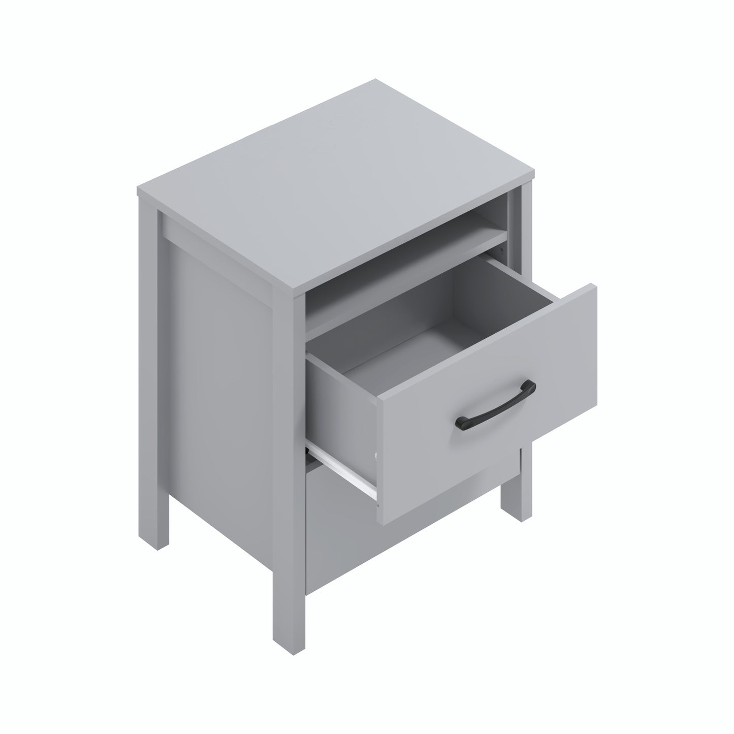Galano Modern 2-Drawer Nightstand with Open Storage 20.9" W × 15.7" D × 22.7" H